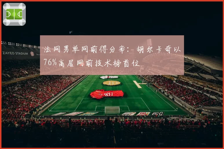 法网男单网前得分率：胡尔卡奇以76%高居网前技术榜首位